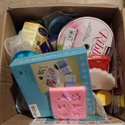 Huge Box Of Resin Crafting Silicone Molds And Supplies