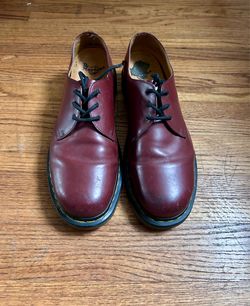 Dr Martens 1461 Cherry Red Oxford Smooth Leather Shoes Mens Sz 12