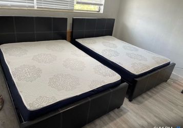 2 full  size bed frame with 2 mattress and free delivery free installation all new furniture