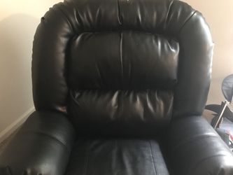 Black leather recliner chair
