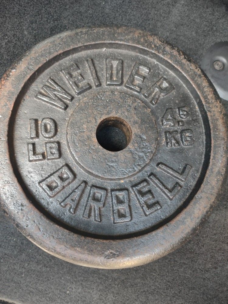 Vintage Weider Metal 10 Lb Desk Weight 1 Inch Hole