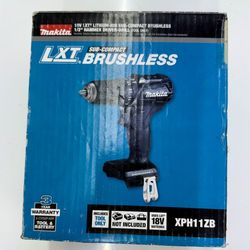 Makita® LXT® Cordless 1/2" Hammer Driver-Drill, Tool Only, Lithium-Ion, Brushless, 18V XPH11ZB