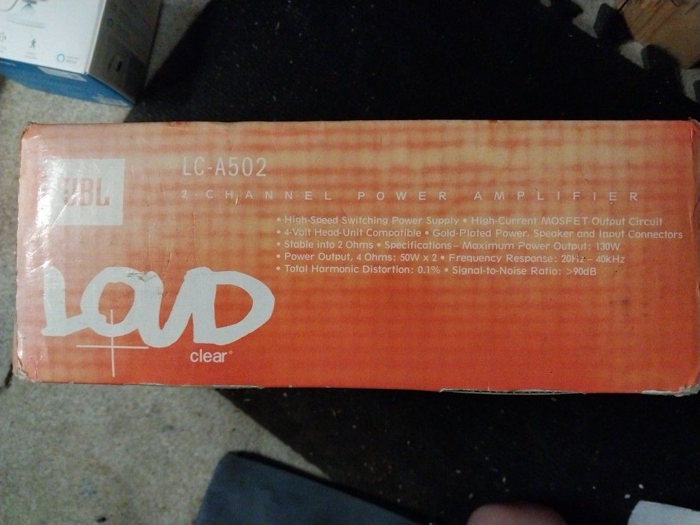 JBL LOUD AMPLIFIER-NEW, IN BOX.