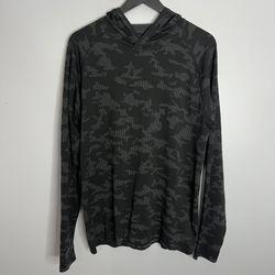 Lululemon Metal Vent Tech Hoodie 2.0 Mens Large Camo Asphalt Grey Obsidian Black
