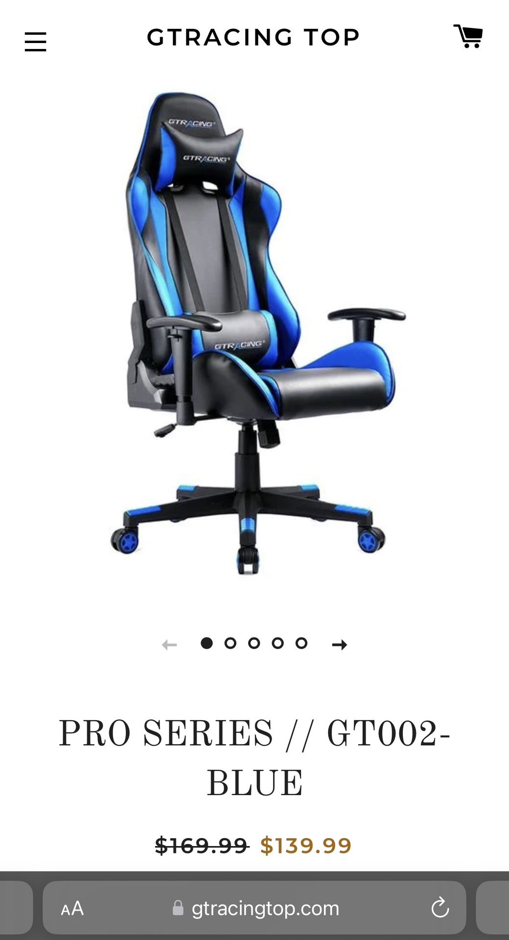 GAMING CHAIR (PRO SERIES // GT002-BLUE)