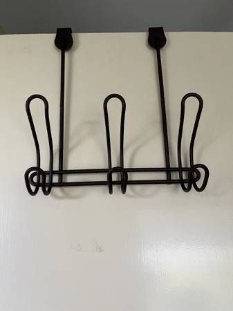 Espresso Color Over Door 3 Double Hook Hanger Rack