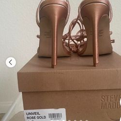 Steve Madden Unveil Rose Gold Strap Heel