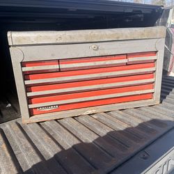 Vintage Gray Craftsman 6 Drawer Chest Top Tool Box  26"x12"x15"