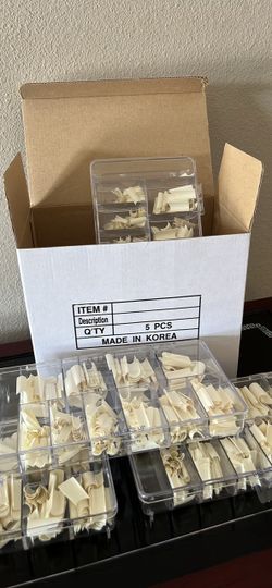 Professional False Nail Tip Boxes - Set of 5 (Made in Korea)
