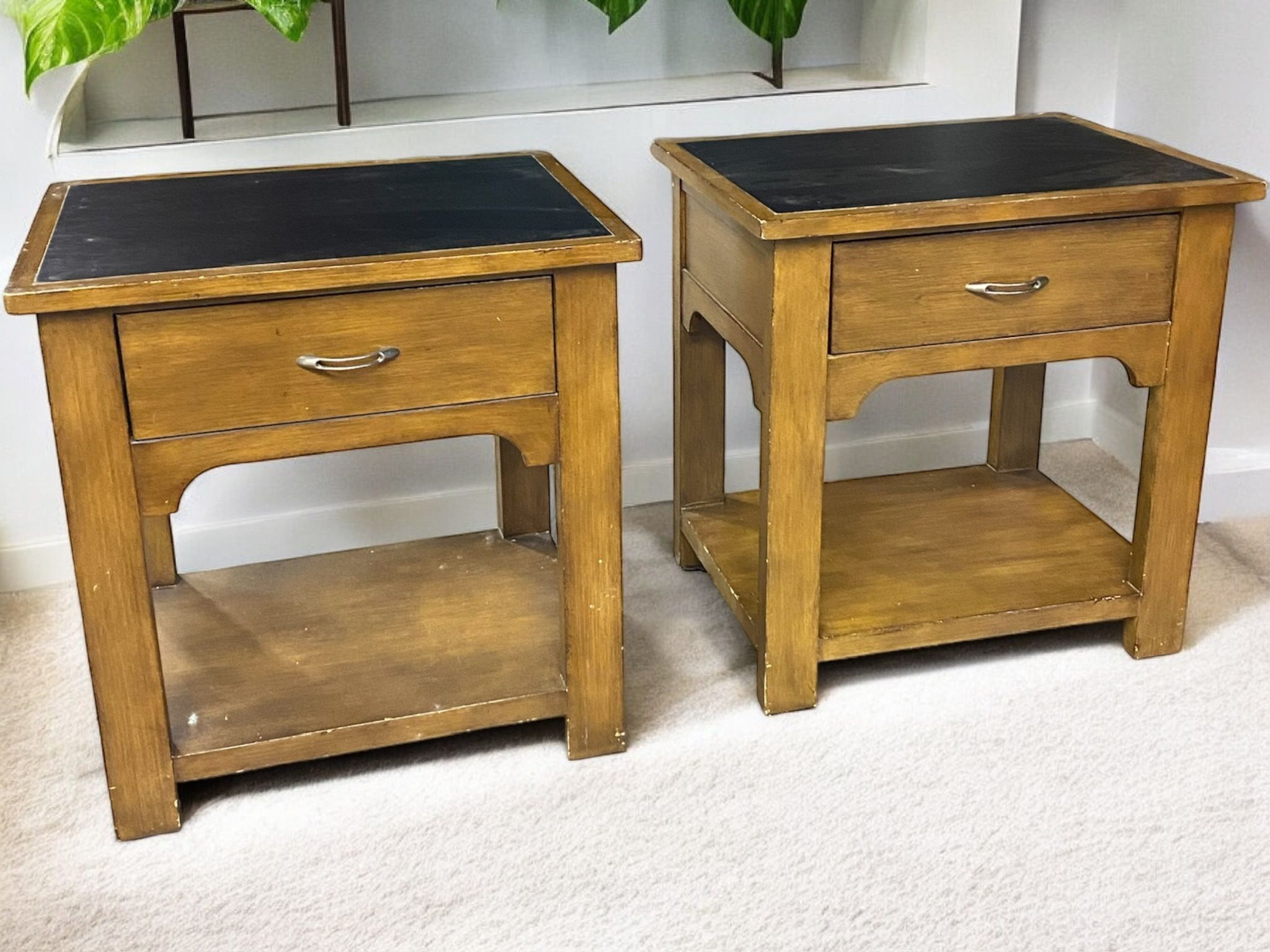 2x Wood nightstands $50