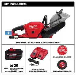 M18 FUEL ONE-KEY 18V Lithium-Ion Brushless Cordless 9 in. Cut Off Saw Kit 