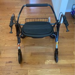 NOVA Mighty Mack Heavy Duty Rollator Walker 500 lb Weight Capacity, Blue