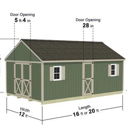 Brand New 12x20 ALL Pre-Cut Wood Shed KIT