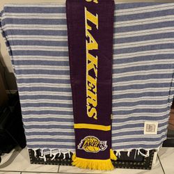 Los Angeles Lakers Unisex Knit Neck Scarf Double Sided NBA Logo Purple & Gold