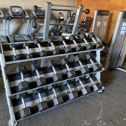 TKO Dumbbells 5-50 Set With 3 Tier Rack