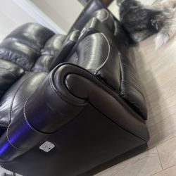 Leather Electric Recliner With Center Console