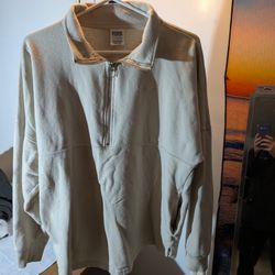 PINK Victoria’s Secret Sweatshirt Women's Size Small 1/4 Zip Pullover Beige 