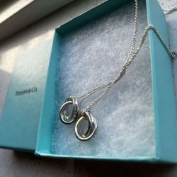 Tiffany & Co Silver Necklaces - Two Interlocking Rings