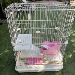 Large Cage Barely Used With Accessories 