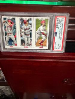 2022 Topps Opening Day Trout/Ohtani/Rendon Triple Play PSA 8