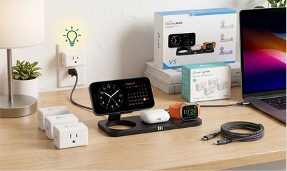 Smart Home & Charging Bundle: Kasa Smart Plugs (4-Pack) + 3-in-1 Magnetic Wireless Station
