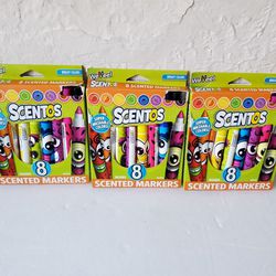 Scentos Scented Markers - 8 Count (Pack Of 3) Bulk Markers School Office
