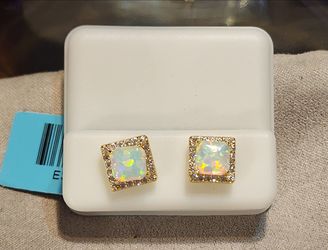 White Opal Earrings