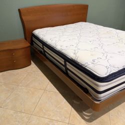 Queen Bedframe , Mattres And Nightstand. Price Including Delivery 
