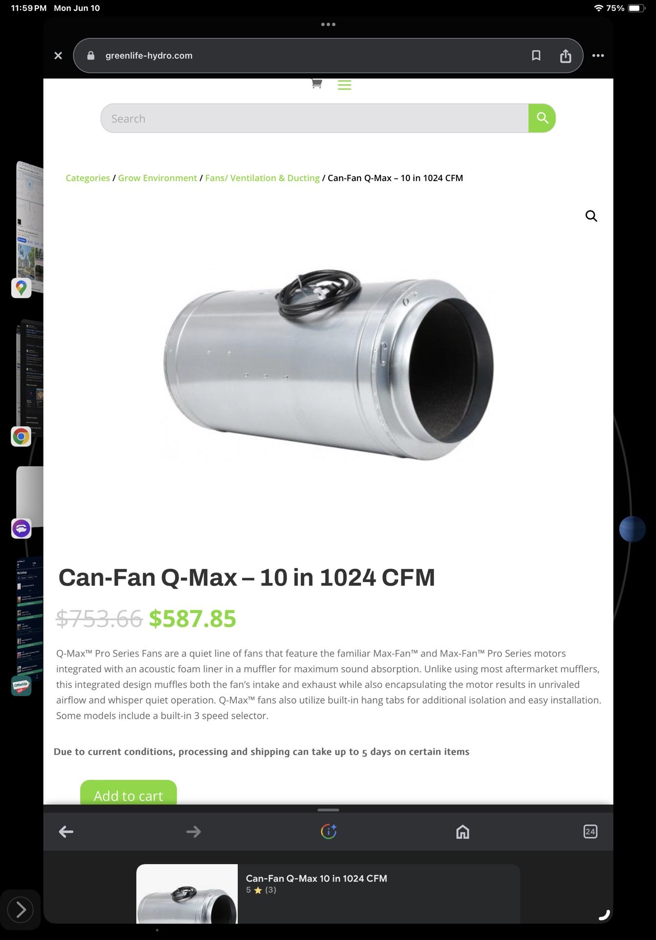 Can-Fan Q-Max – 10 in 1024 CFM