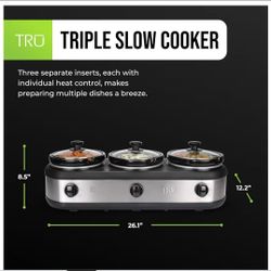 TRU Triple Buffet Server- 3  removable crock servers