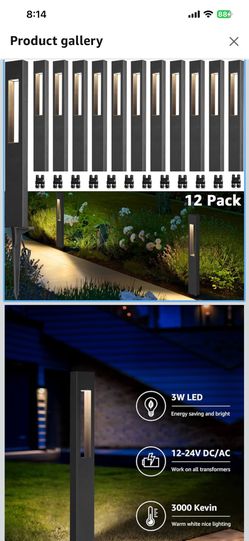 SUNVIE LED Low Voltage Landscape Lights 3W Pathway Lights Low Voltage 12-24V Landscape Path Lights 3000K CRI 90+ Aluminum Waterproof Pathway Lighting 