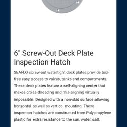 Screw Out Deck Plate 6"