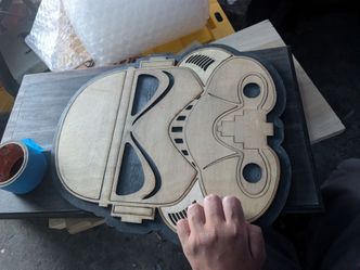 Laser Cut Wood Stormtrooper Helmet Wall Art