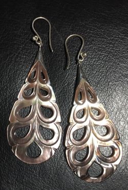 Sterling Silver And Mother Of Pearl Earrings