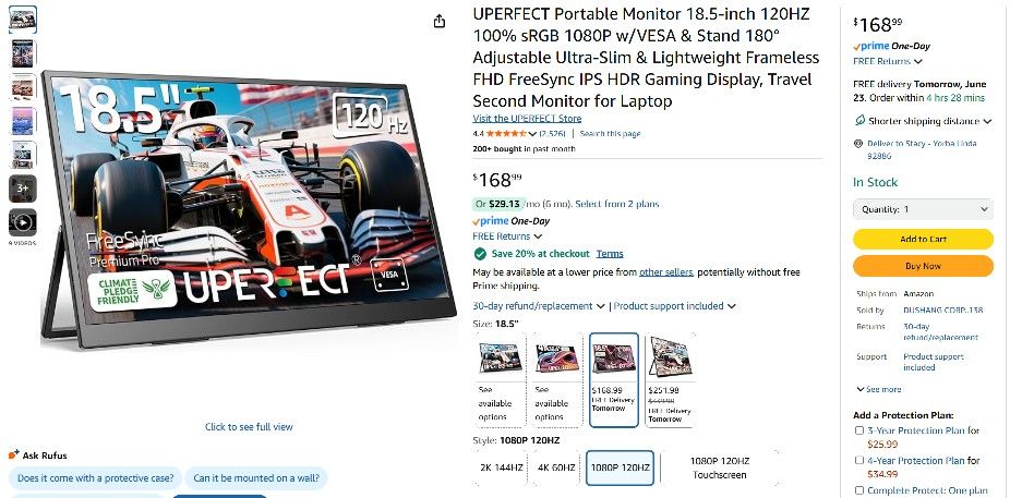 18.5inch Portable Monitor