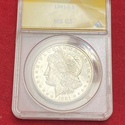 Crisp 140 Yr Old 1881-S ANACS MS63!!