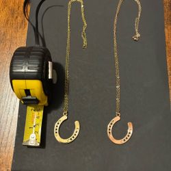 Bronze Horseshoe Pendant Necklace 