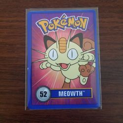 Vintage Pokemon Meowth 52 1998 Official Nintendo Promo Card