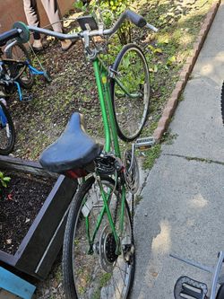 Woman Old Bike