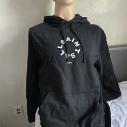All Saints Black Tierra Overhead Hoodie Size M 