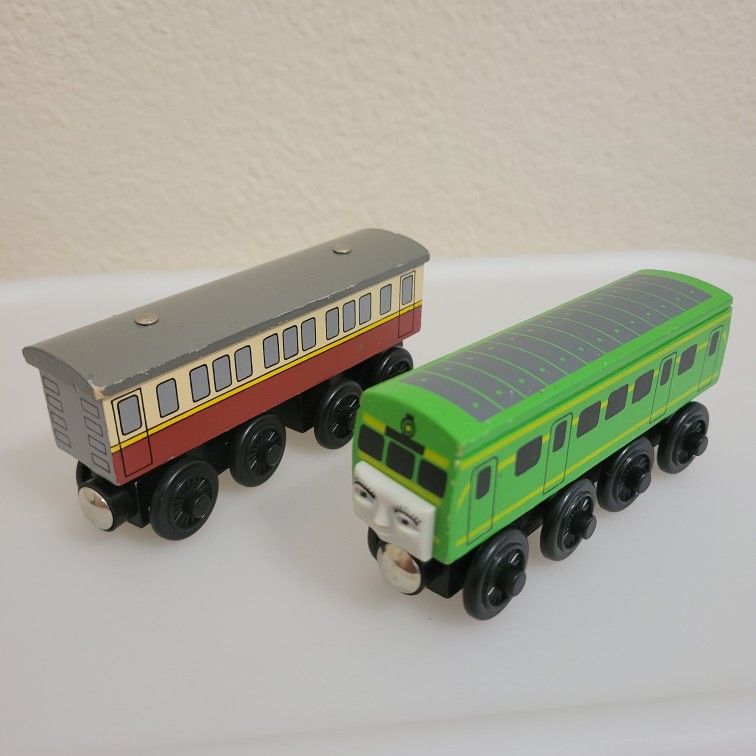 Thomas Wooden Railway Daisy and Express Coach - Vintage