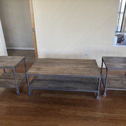 Restoration Hardware Dutch Industrial Coffee And Side Tables