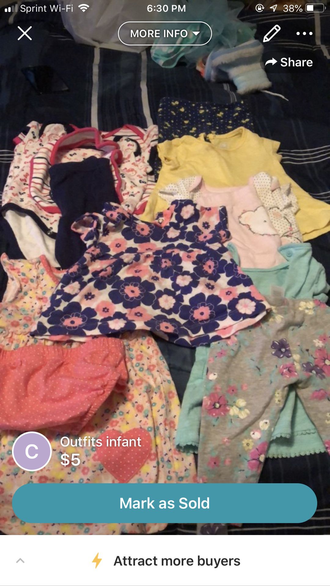 Baby clothes different prices on pictures