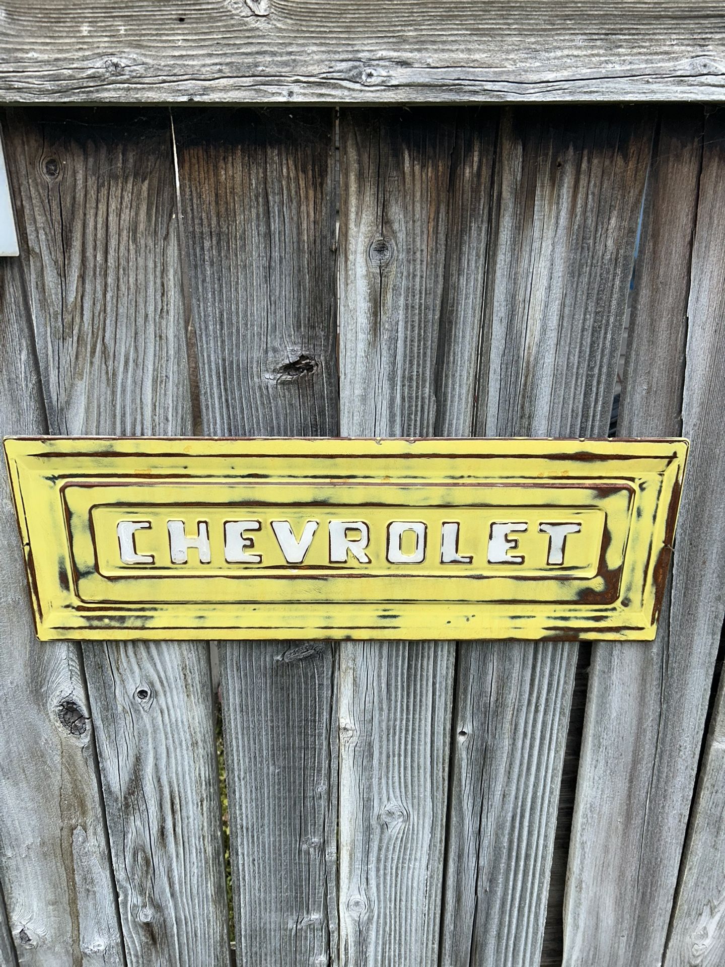 C10 VINTAGE CHEVROLET WALL GREAT CHRISTMAS GIFT ART 10”X30” METAL TAILGATE MANY COLORS AVAILABLE
