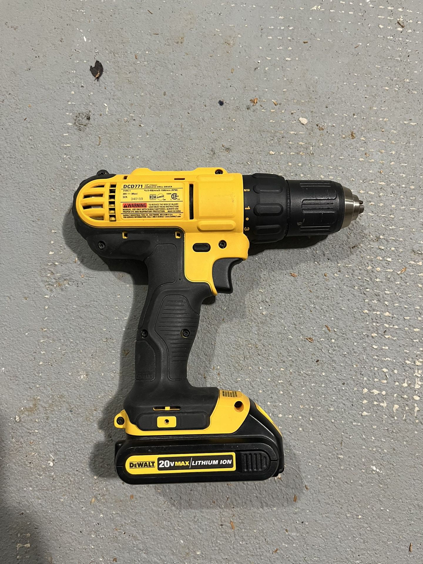 DeWalt Cordless Drill and Battery