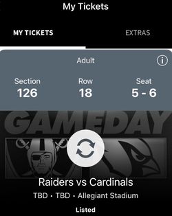 Preseason Raiders games. Great seats low price