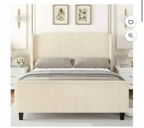 King Size Corduroy Platform Bed