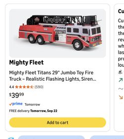 29” Jumbo Firetruck Toy