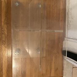 Rolling Clear Acrylic Bar/Side Table