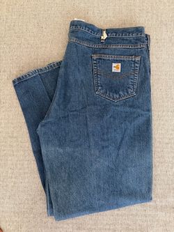 Carhartt Men's Dark Blue Relaxed Fit Jeans